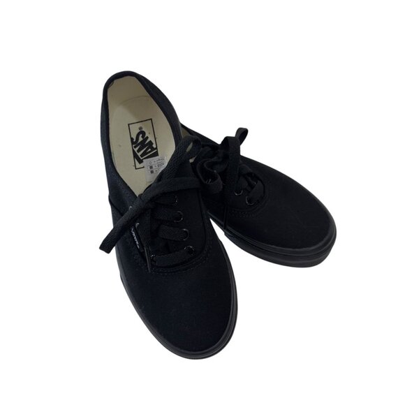 Vans Authentic Low Top Canvas Sneaker Black Unisex KIDS SZ 1 Classic Skate Shoes - Picture 12 of 15